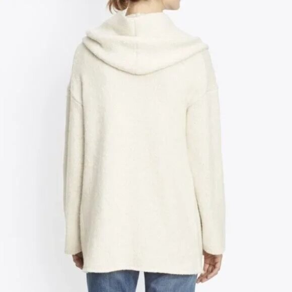 Vince Cozy Hooded Robe Cardigan Sweater in Winter White Size Small - Picture 3 of 15